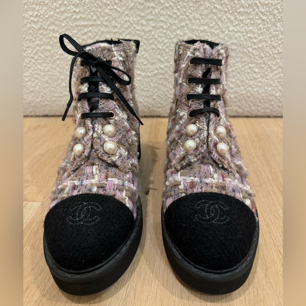 Chanel Tweed Booties (Brand New)